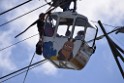 Koelner Seilbahn Gondel blieb haengen Koeln Linksrheinisch P095